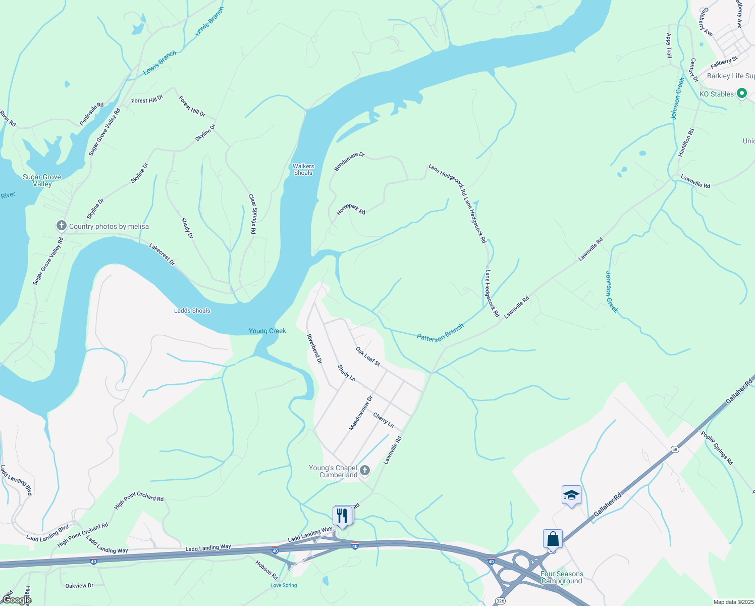 map of restaurants, bars, coffee shops, grocery stores, and more near 360 Oak Leaf Street in Kingston