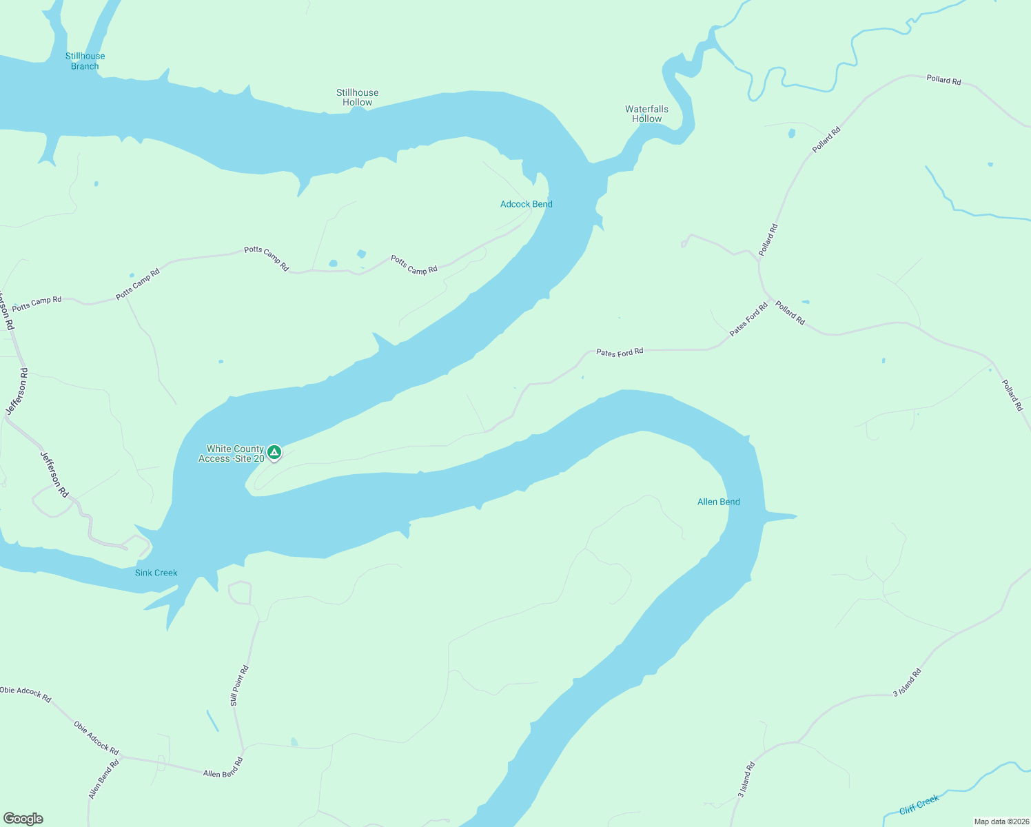 map of restaurants, bars, coffee shops, grocery stores, and more near 1183 Pates Ford Road in Walling