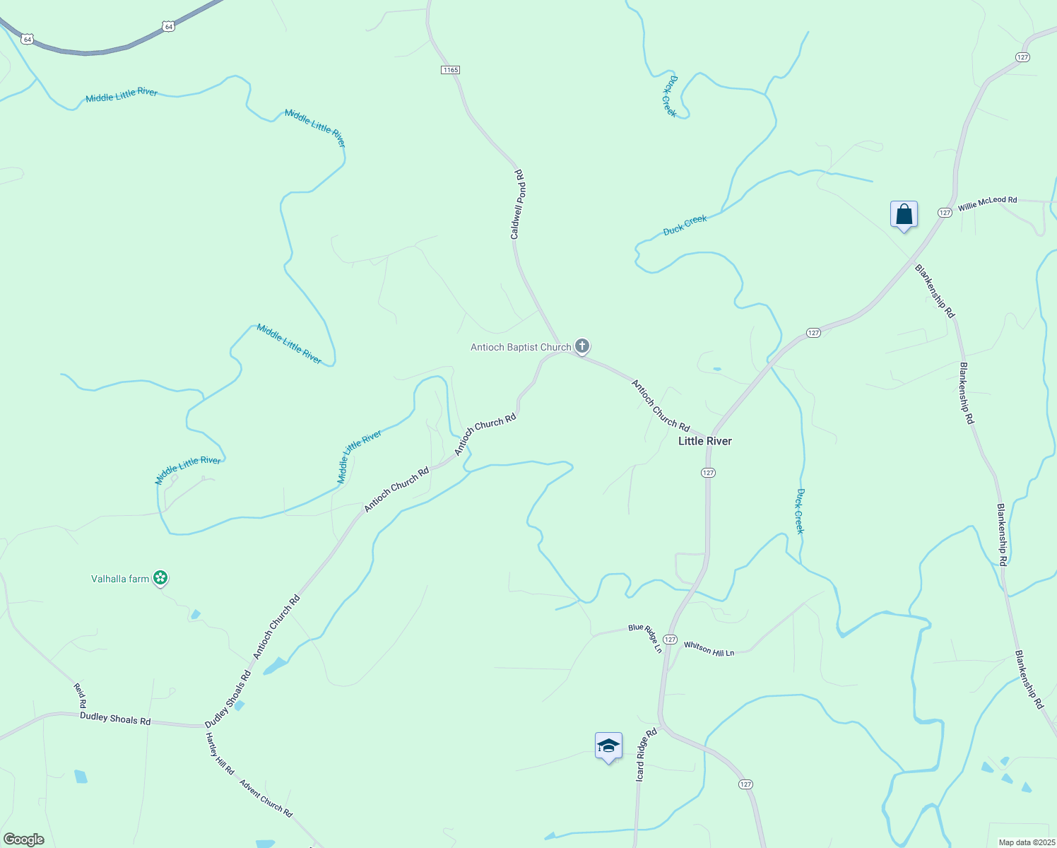 map of restaurants, bars, coffee shops, grocery stores, and more near 975 Antioch Church Road in Taylorsville