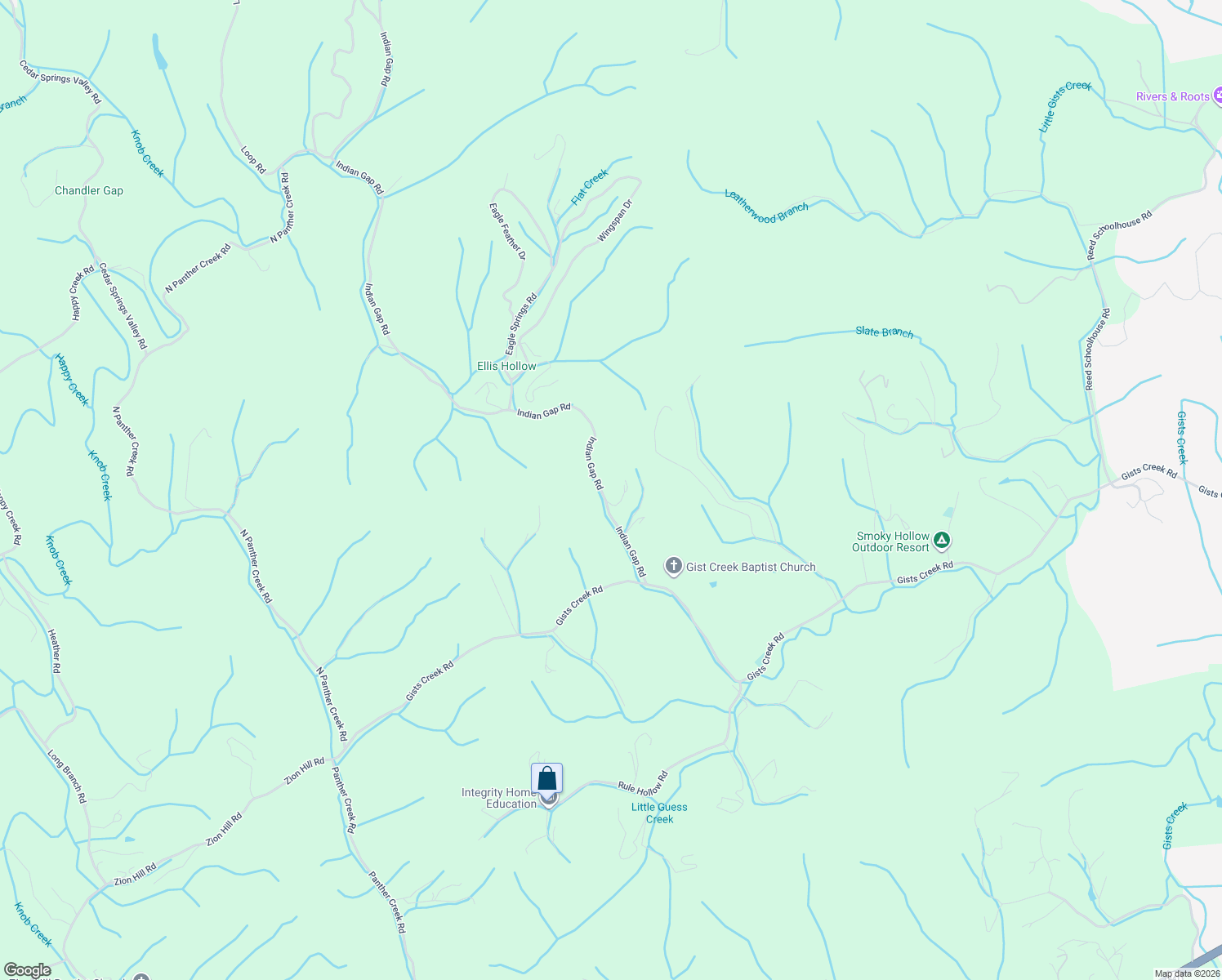 map of restaurants, bars, coffee shops, grocery stores, and more near 514 Indian Gap Road in Sevierville