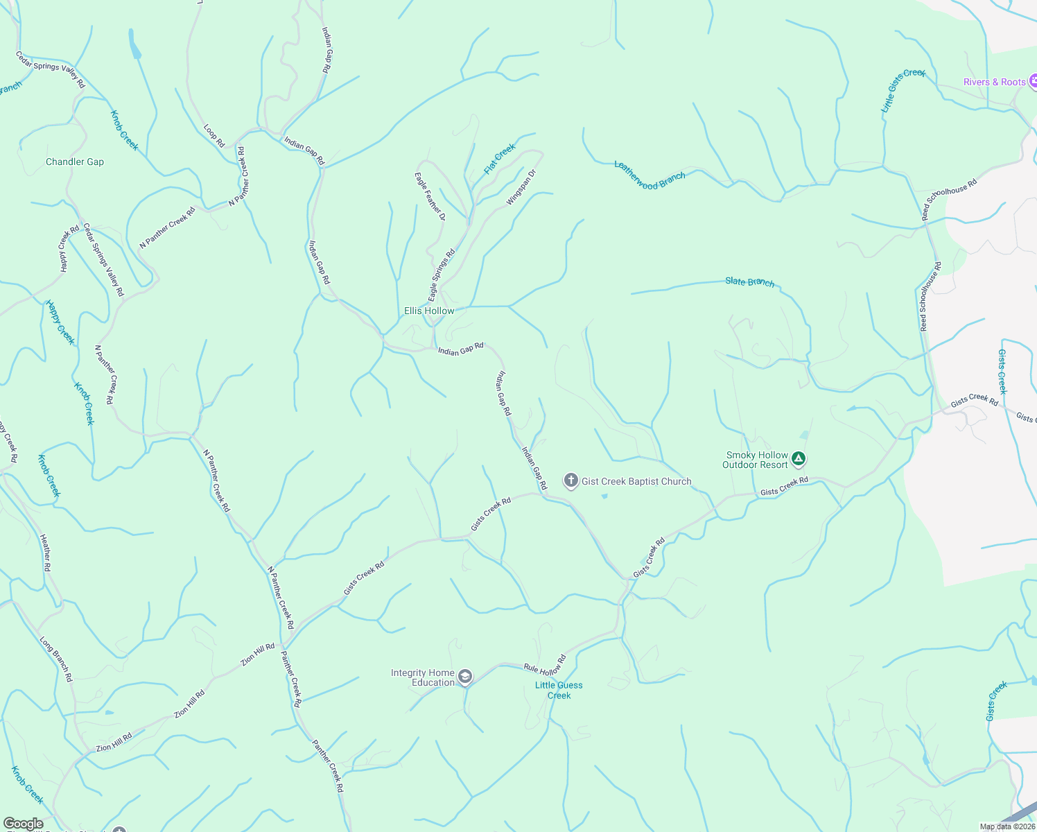 map of restaurants, bars, coffee shops, grocery stores, and more near 514 Indian Gap Road in Sevierville
