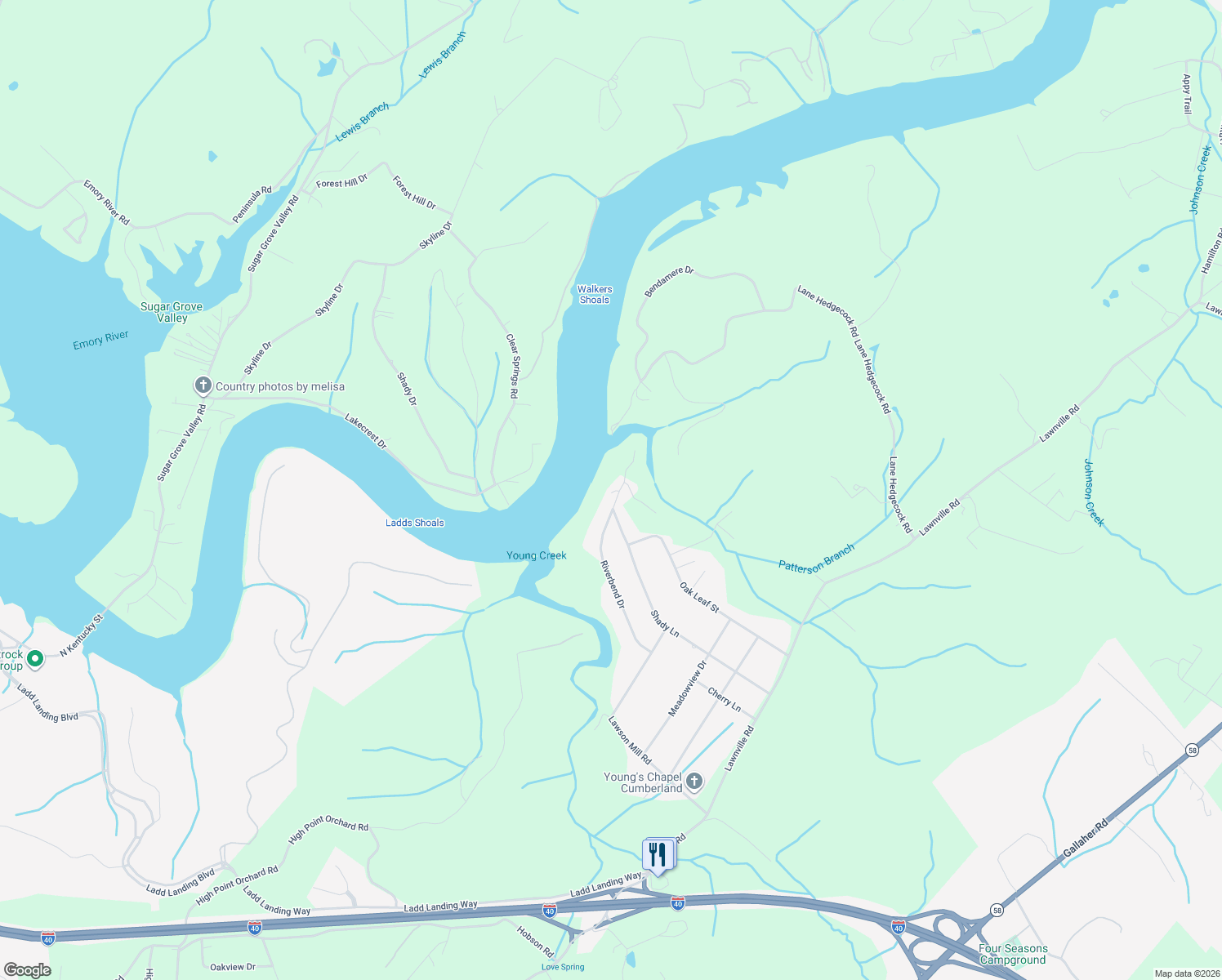 map of restaurants, bars, coffee shops, grocery stores, and more near 1209 Riverbend Drive in Kingston