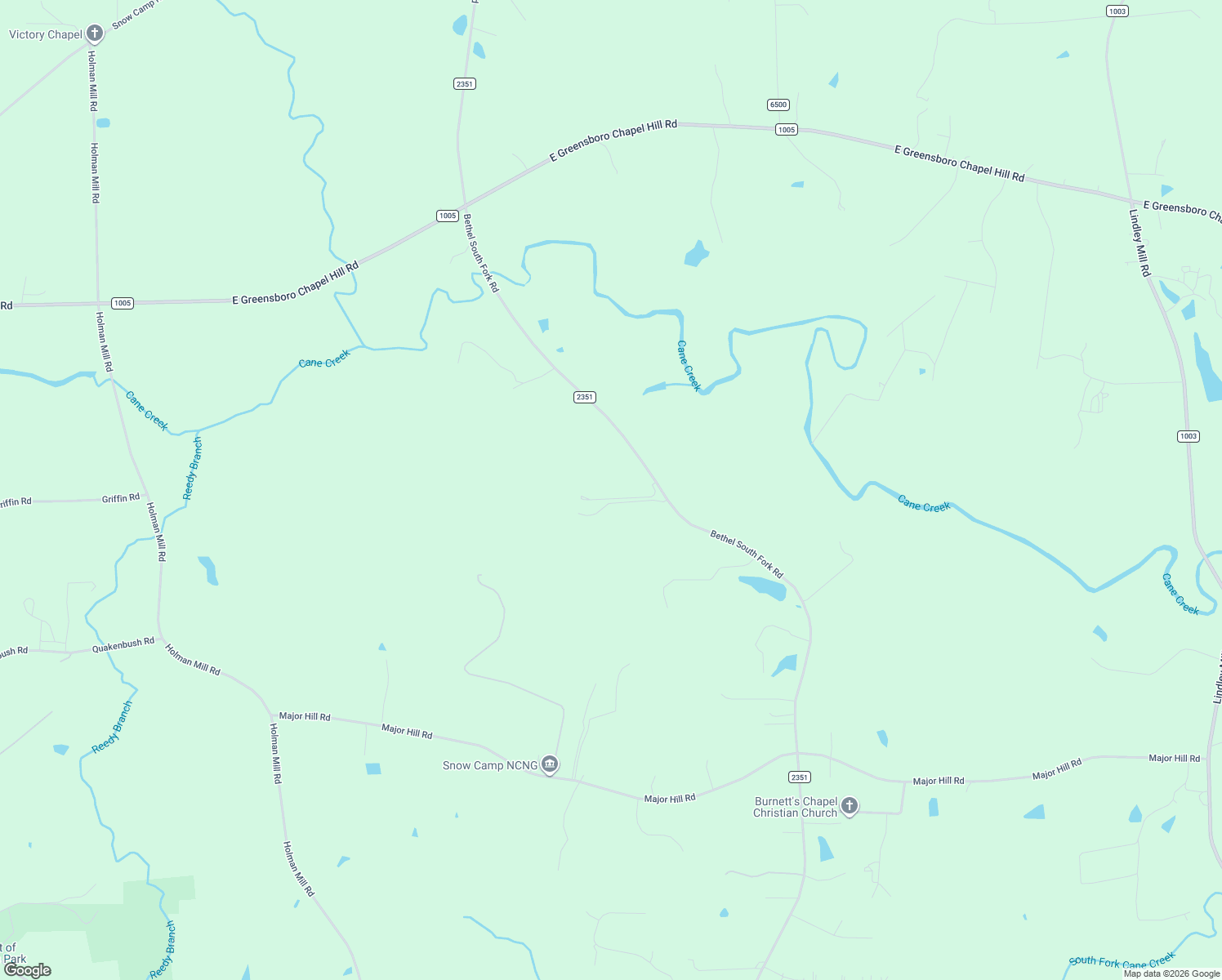 map of restaurants, bars, coffee shops, grocery stores, and more near 7265 Bethel South Fork Road in Graham