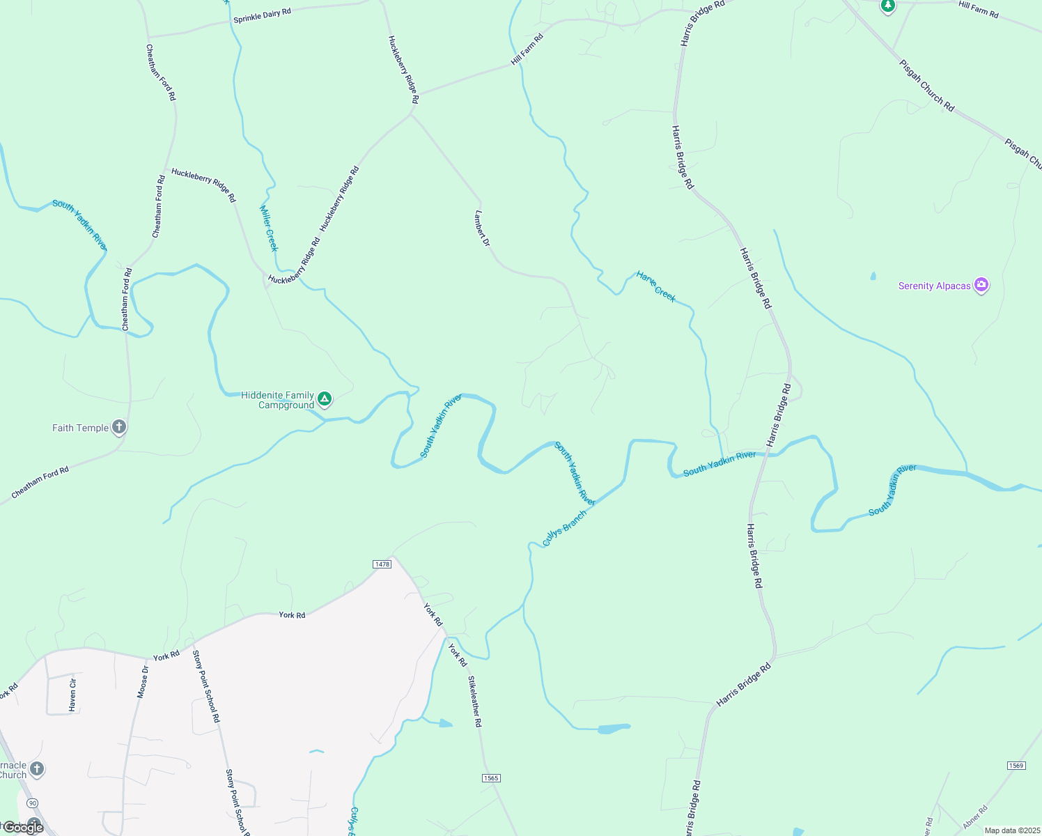 map of restaurants, bars, coffee shops, grocery stores, and more near 1134 Lambert Fork Road in Taylorsville