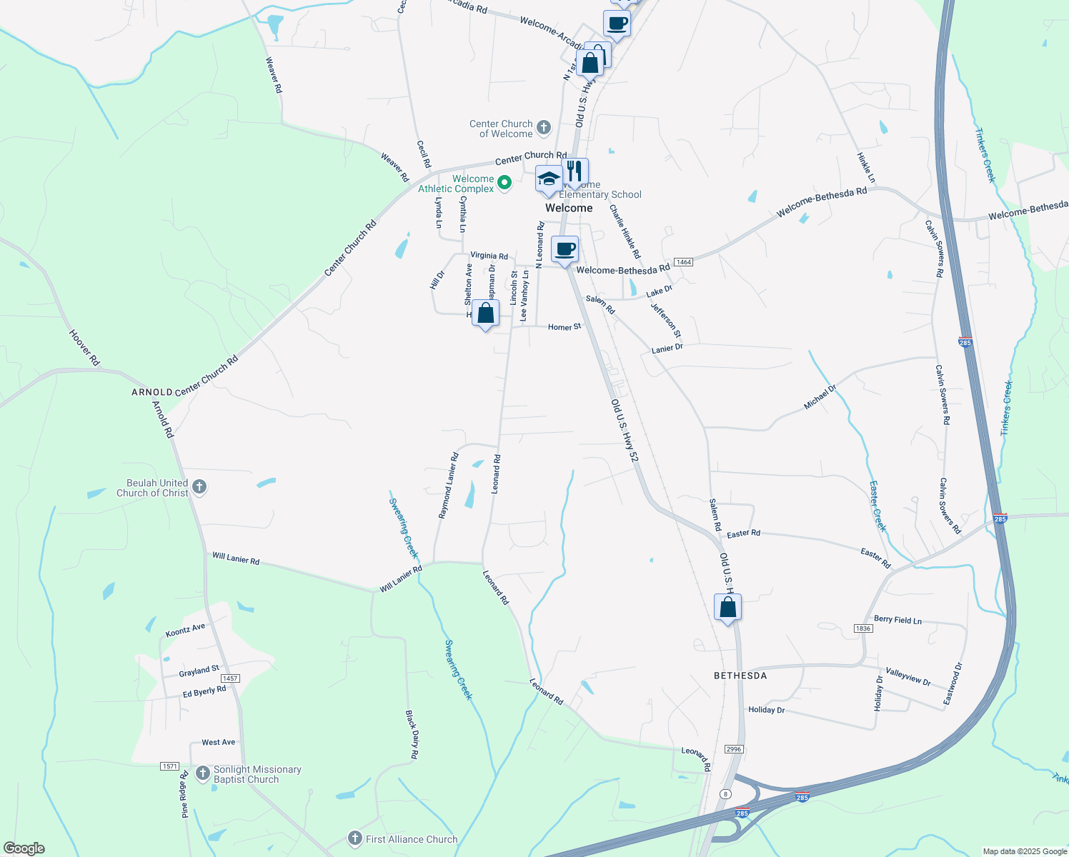 map of restaurants, bars, coffee shops, grocery stores, and more near 215 Greentree Drive in Lexington