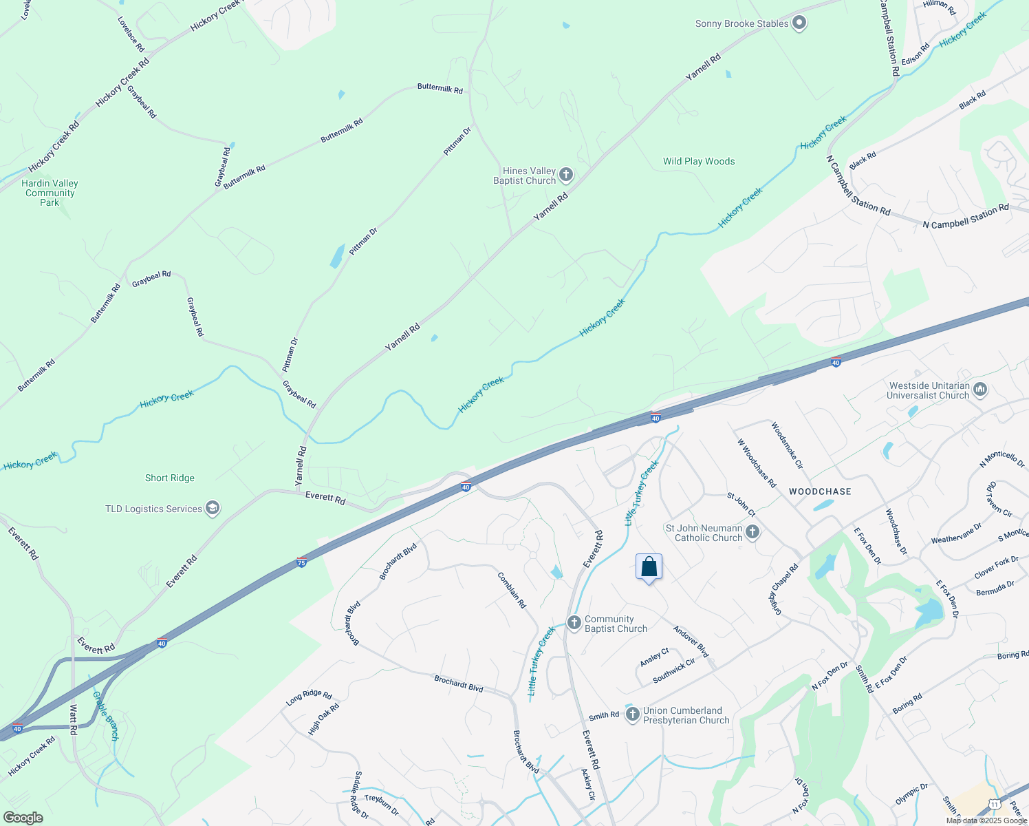 map of restaurants, bars, coffee shops, grocery stores, and more near in Knoxville
