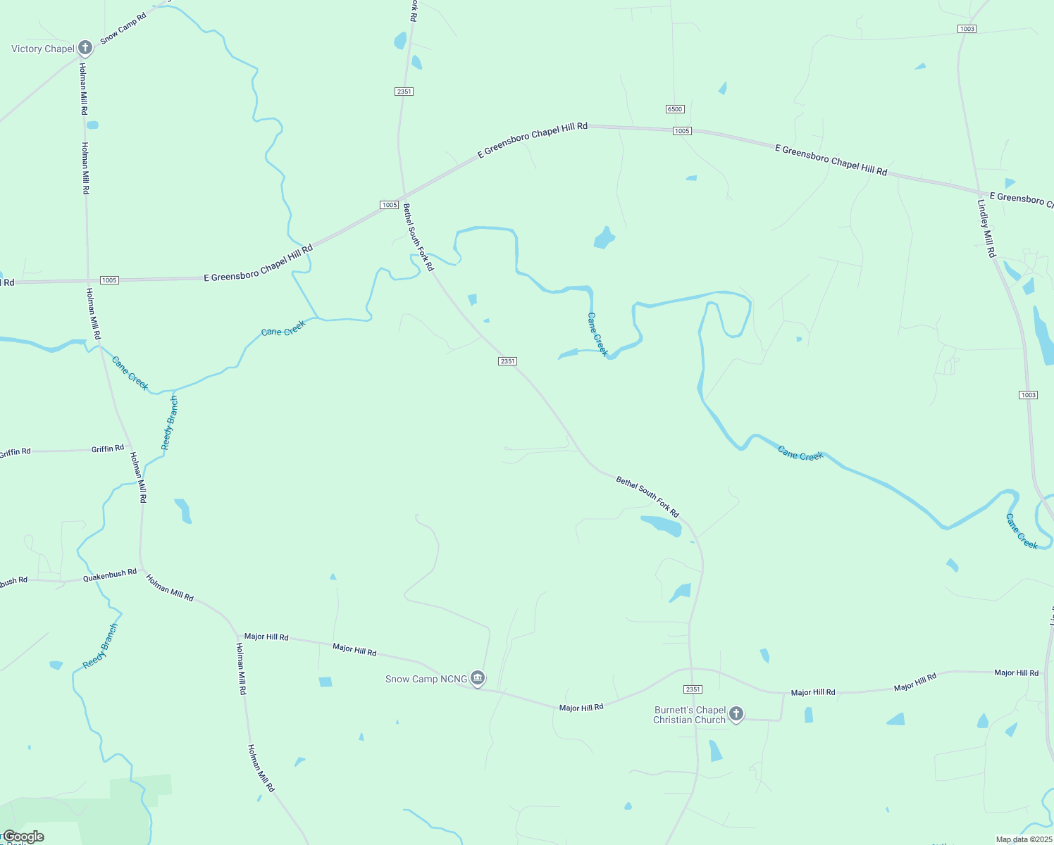 map of restaurants, bars, coffee shops, grocery stores, and more near 7265 Bethel South Fork Road in Graham