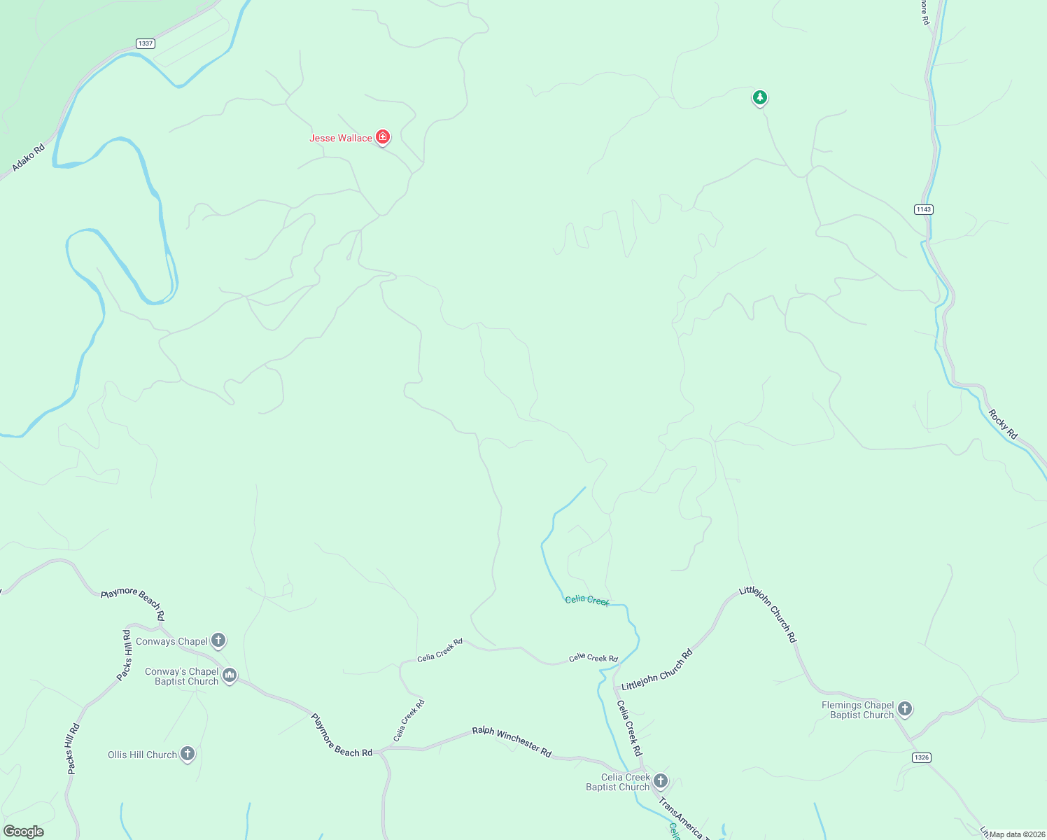 map of restaurants, bars, coffee shops, grocery stores, and more near Low Country Road in Caldwell County