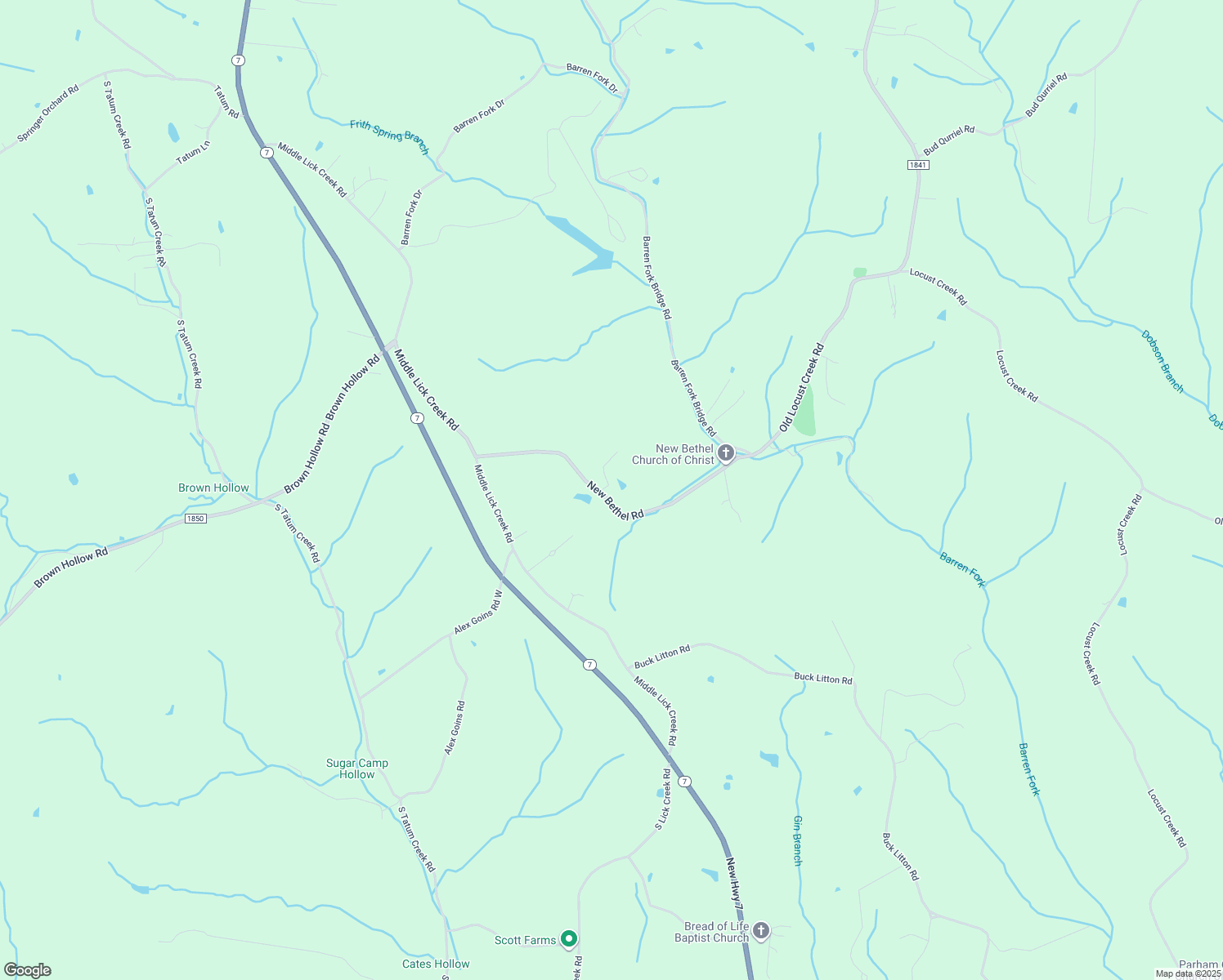 map of restaurants, bars, coffee shops, grocery stores, and more near 8455 New Bethel Road in Lyles