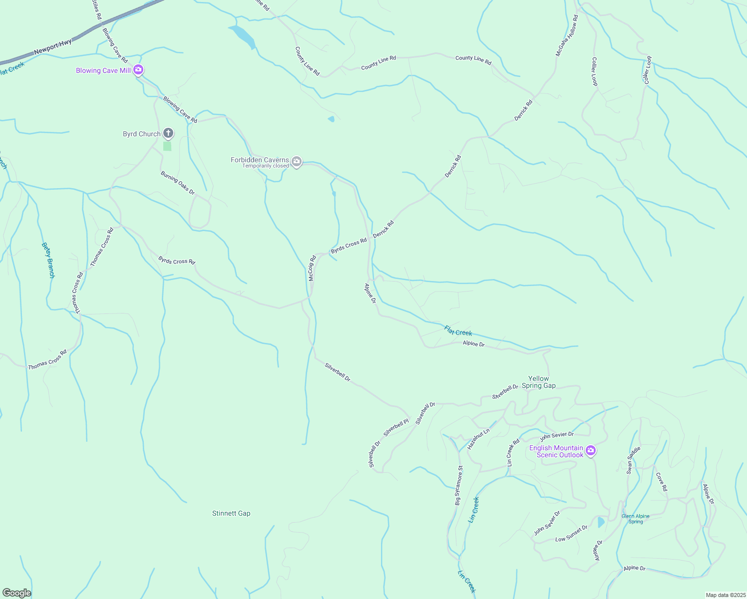 map of restaurants, bars, coffee shops, grocery stores, and more near 712 Alpine Drive in Sevierville