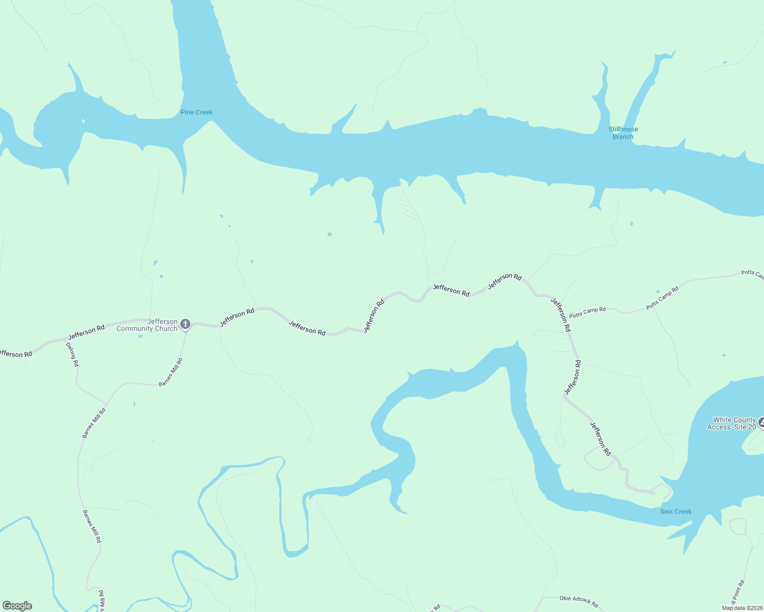 map of restaurants, bars, coffee shops, grocery stores, and more near 3756 Jefferson Road in Smithville