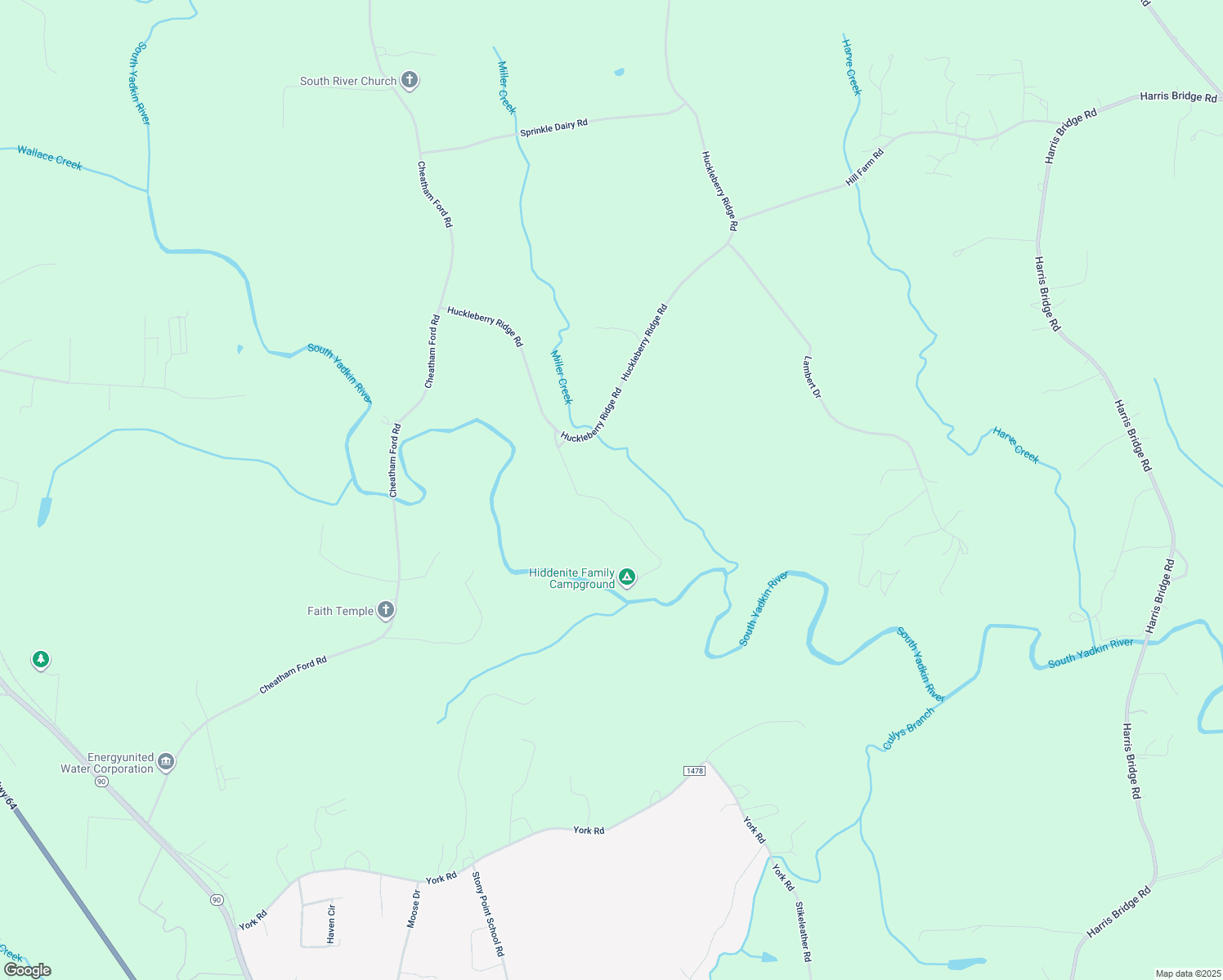 map of restaurants, bars, coffee shops, grocery stores, and more near Princess Lane in Alexander County