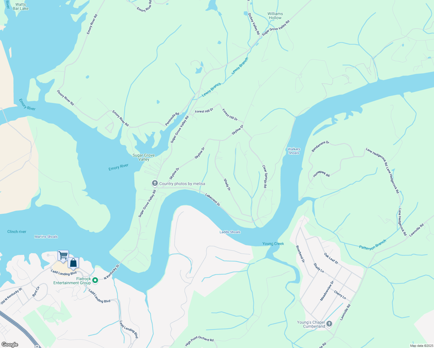 map of restaurants, bars, coffee shops, grocery stores, and more near 156 Shady Drive in Harriman