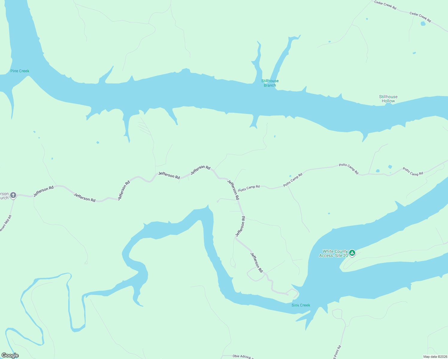 map of restaurants, bars, coffee shops, grocery stores, and more near 4824 Jefferson Road in Smithville