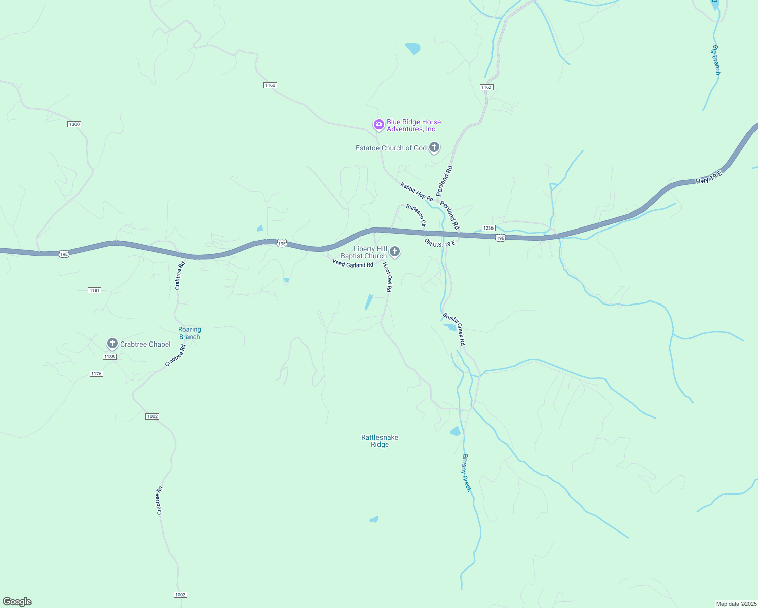map of restaurants, bars, coffee shops, grocery stores, and more near 426 Hoot Owl Road in Spruce Pine
