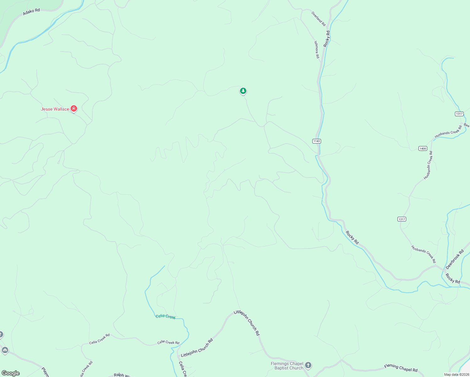 map of restaurants, bars, coffee shops, grocery stores, and more near 1067 Round Rock Road in Lenoir