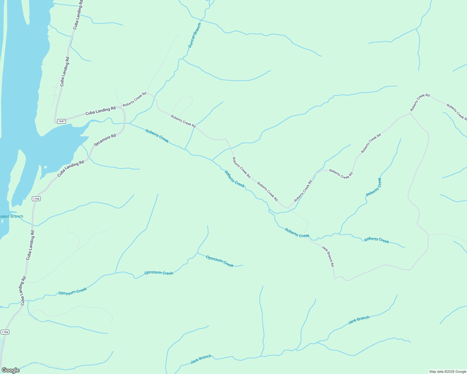 map of restaurants, bars, coffee shops, grocery stores, and more near 1399 Roberts Creek Road in Waverly