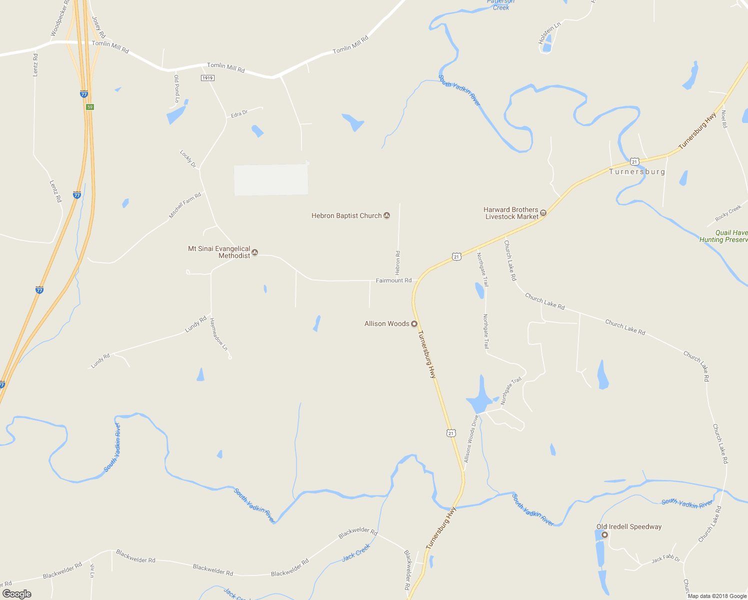 map of restaurants, bars, coffee shops, grocery stores, and more near 119 Windrow Lane in Statesville