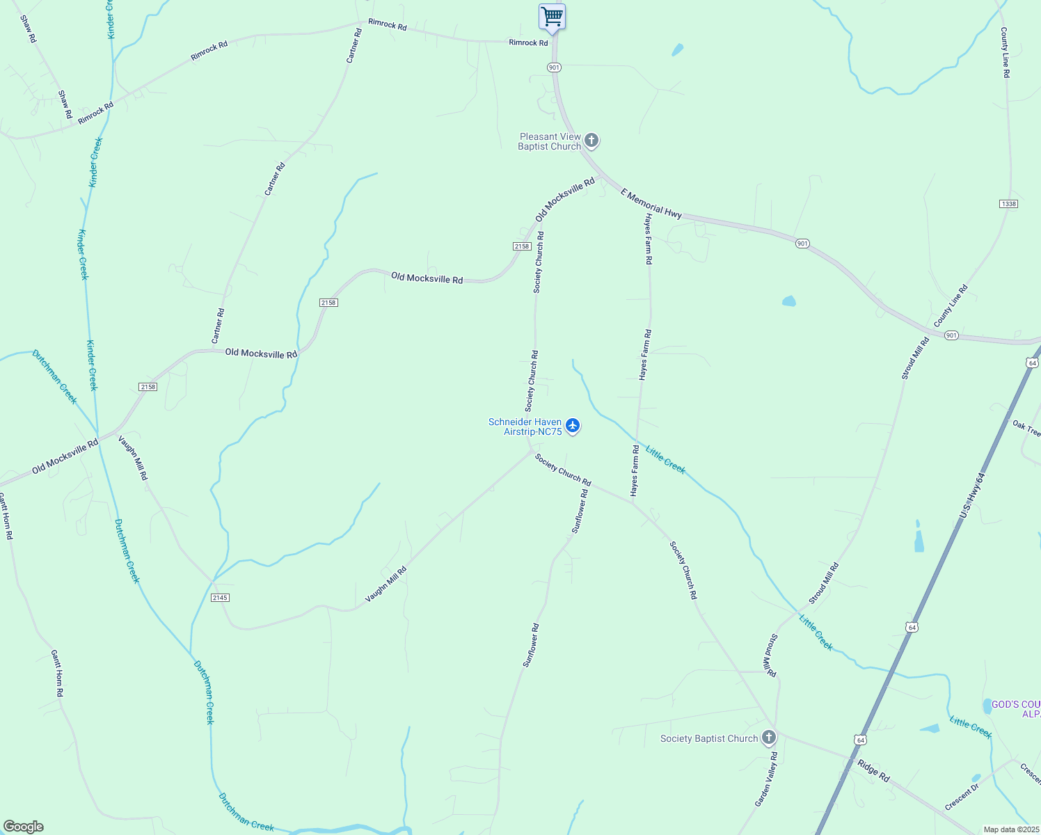 map of restaurants, bars, coffee shops, grocery stores, and more near 276 Society Road in Statesville