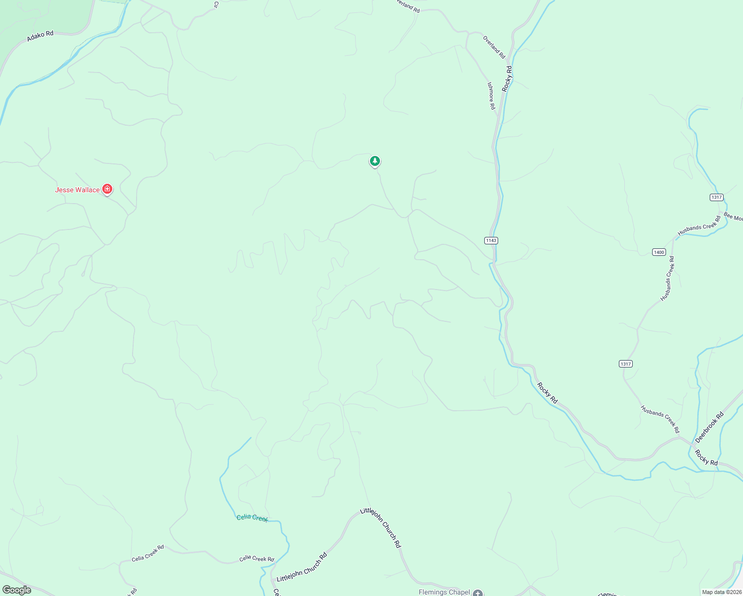 map of restaurants, bars, coffee shops, grocery stores, and more near 1038 Round Rock Road in Lenoir