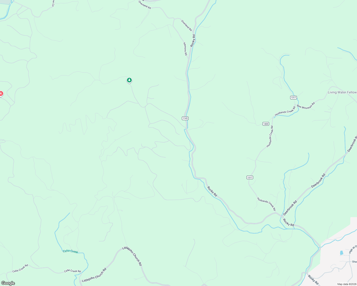 map of restaurants, bars, coffee shops, grocery stores, and more near 1362 Round Mountain Parkway in Lenoir