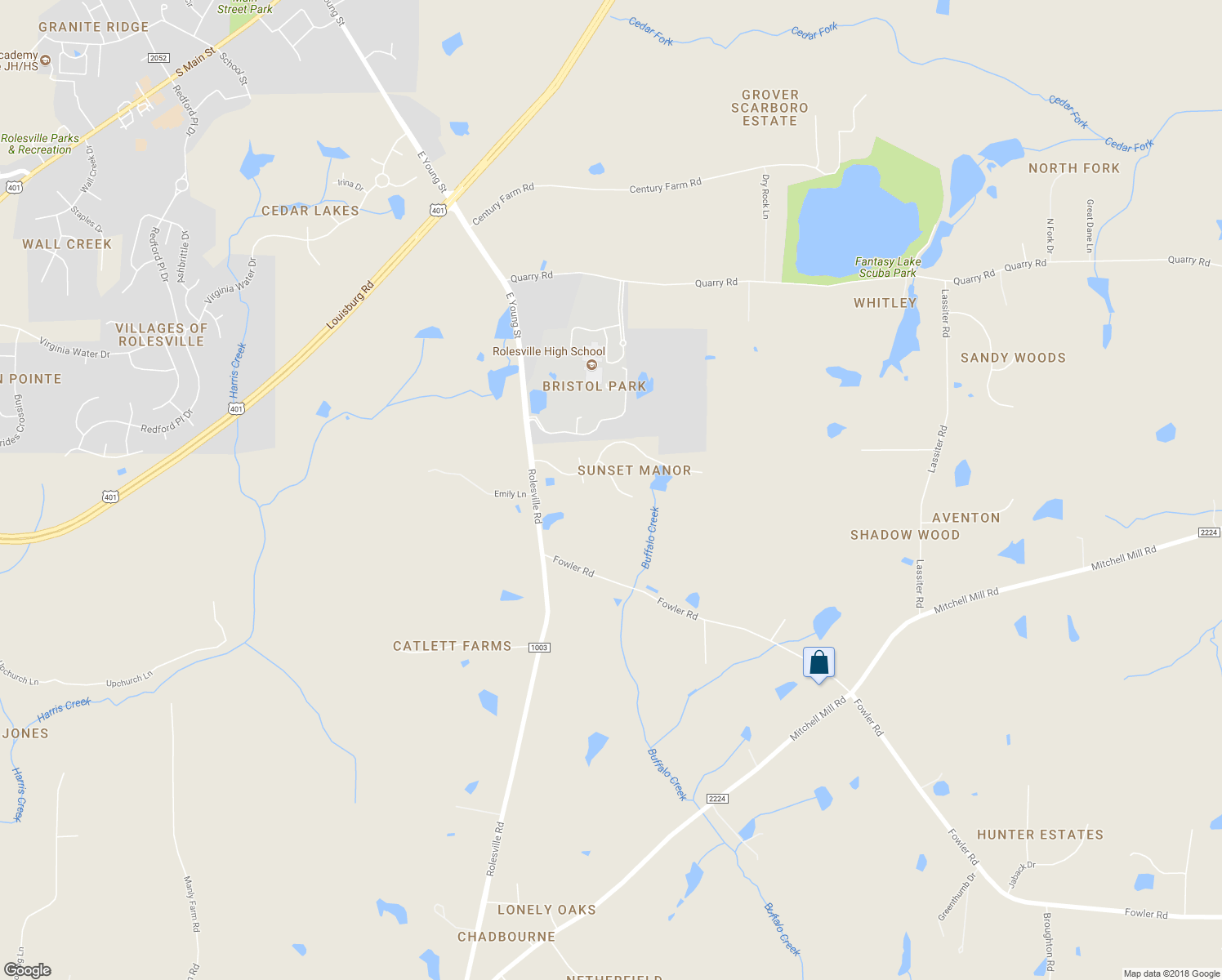 map of restaurants, bars, coffee shops, grocery stores, and more near 6805 Blazing Sunset Trail in Wake Forest