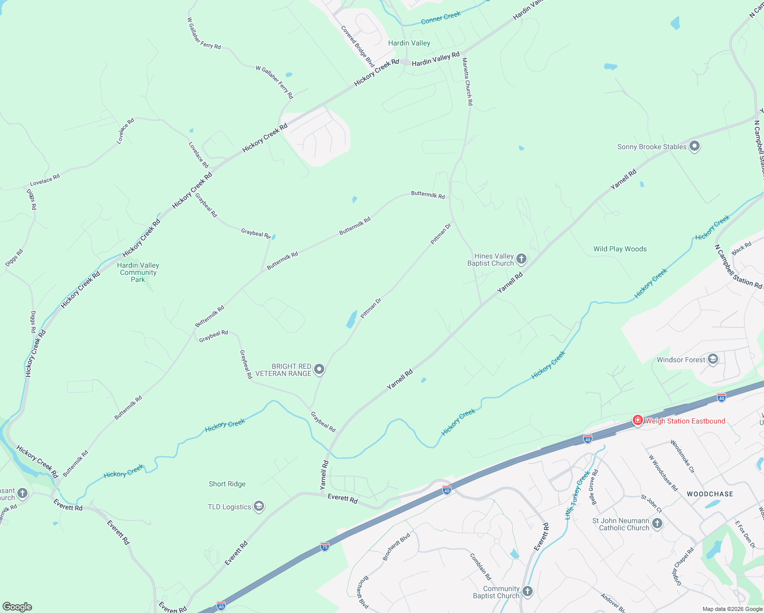 map of restaurants, bars, coffee shops, grocery stores, and more near 12349 Pittman Drive in Knoxville