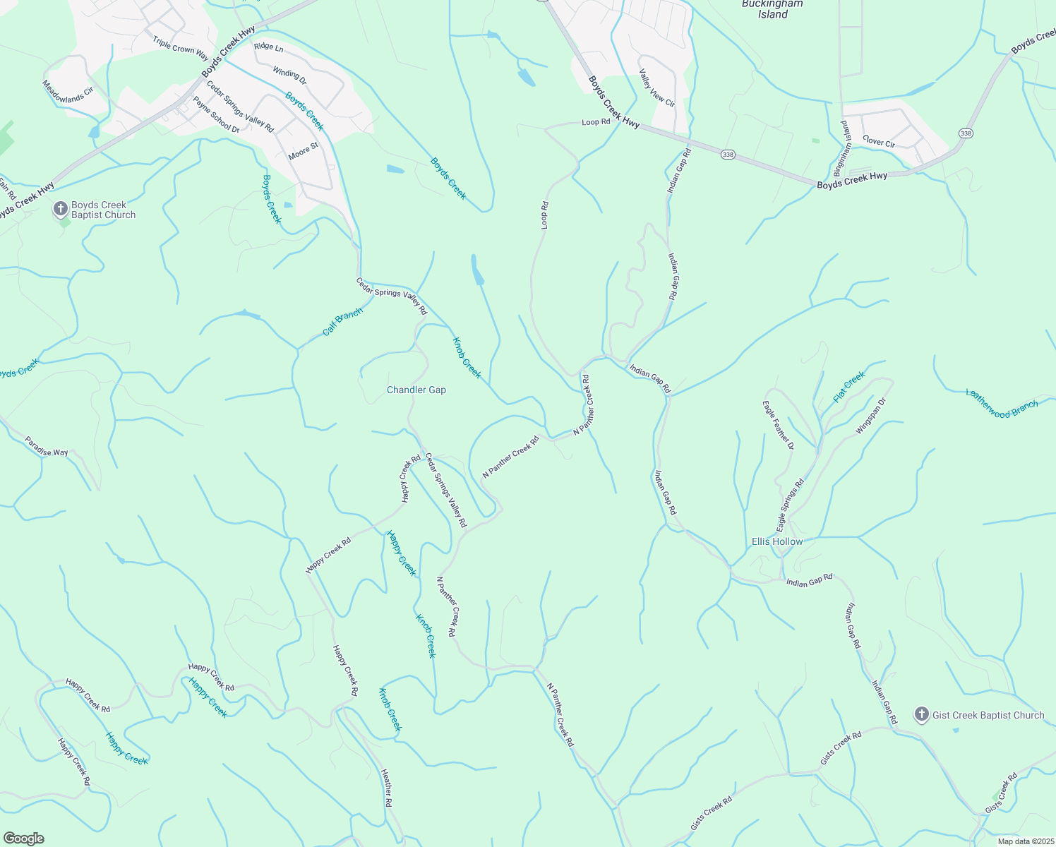 map of restaurants, bars, coffee shops, grocery stores, and more near 1087 North Panther Creek Road in Sevierville