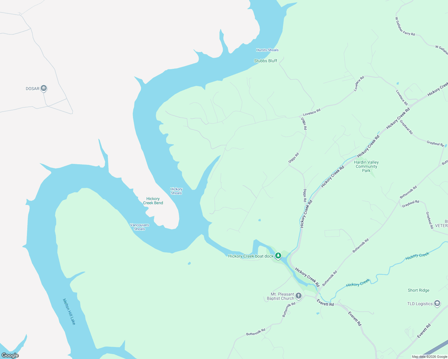 map of restaurants, bars, coffee shops, grocery stores, and more near 2412 Shorewood Lane in Knoxville