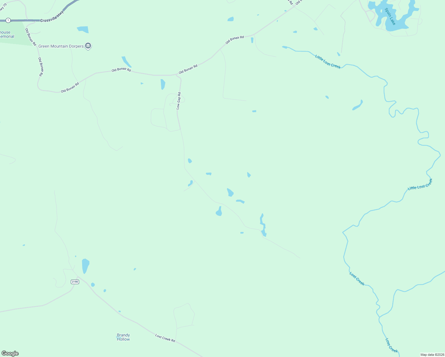 map of restaurants, bars, coffee shops, grocery stores, and more near 1111 Low Gap Road in Sparta