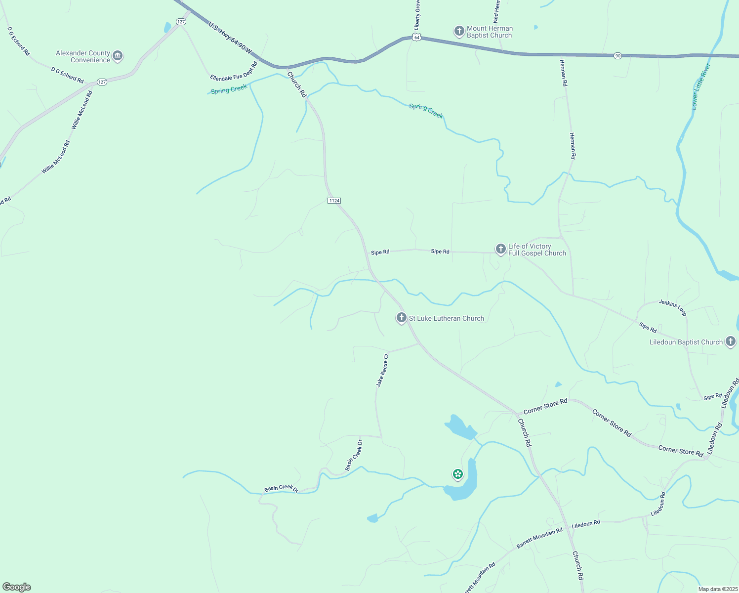 map of restaurants, bars, coffee shops, grocery stores, and more near 60 Katie Mays Court in Taylorsville