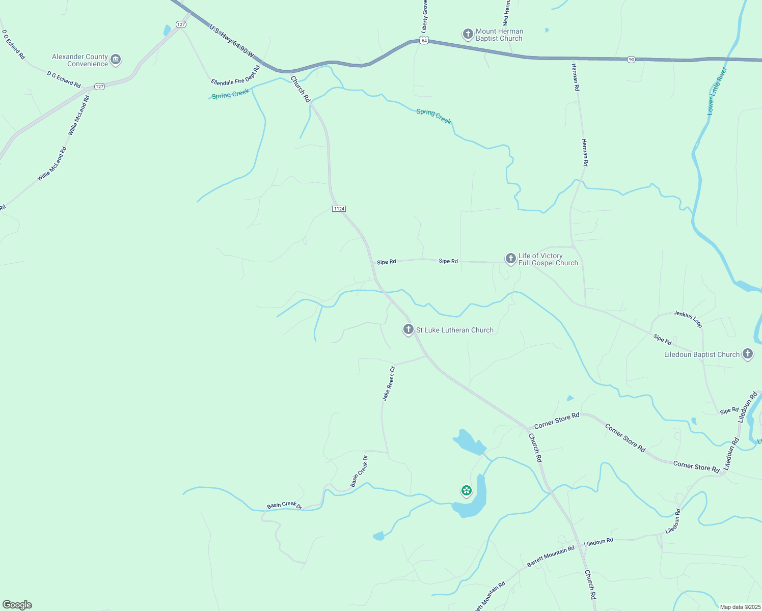 map of restaurants, bars, coffee shops, grocery stores, and more near 60 Katie Mays Court in Taylorsville