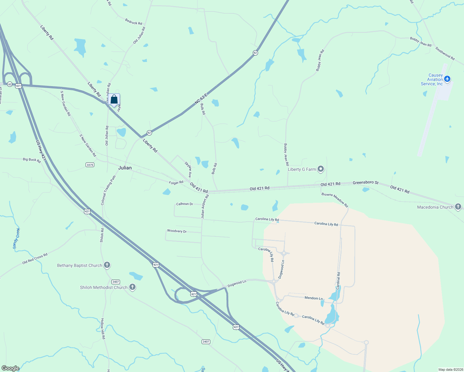 map of restaurants, bars, coffee shops, grocery stores, and more near 8920 Old 421 Road in Julian