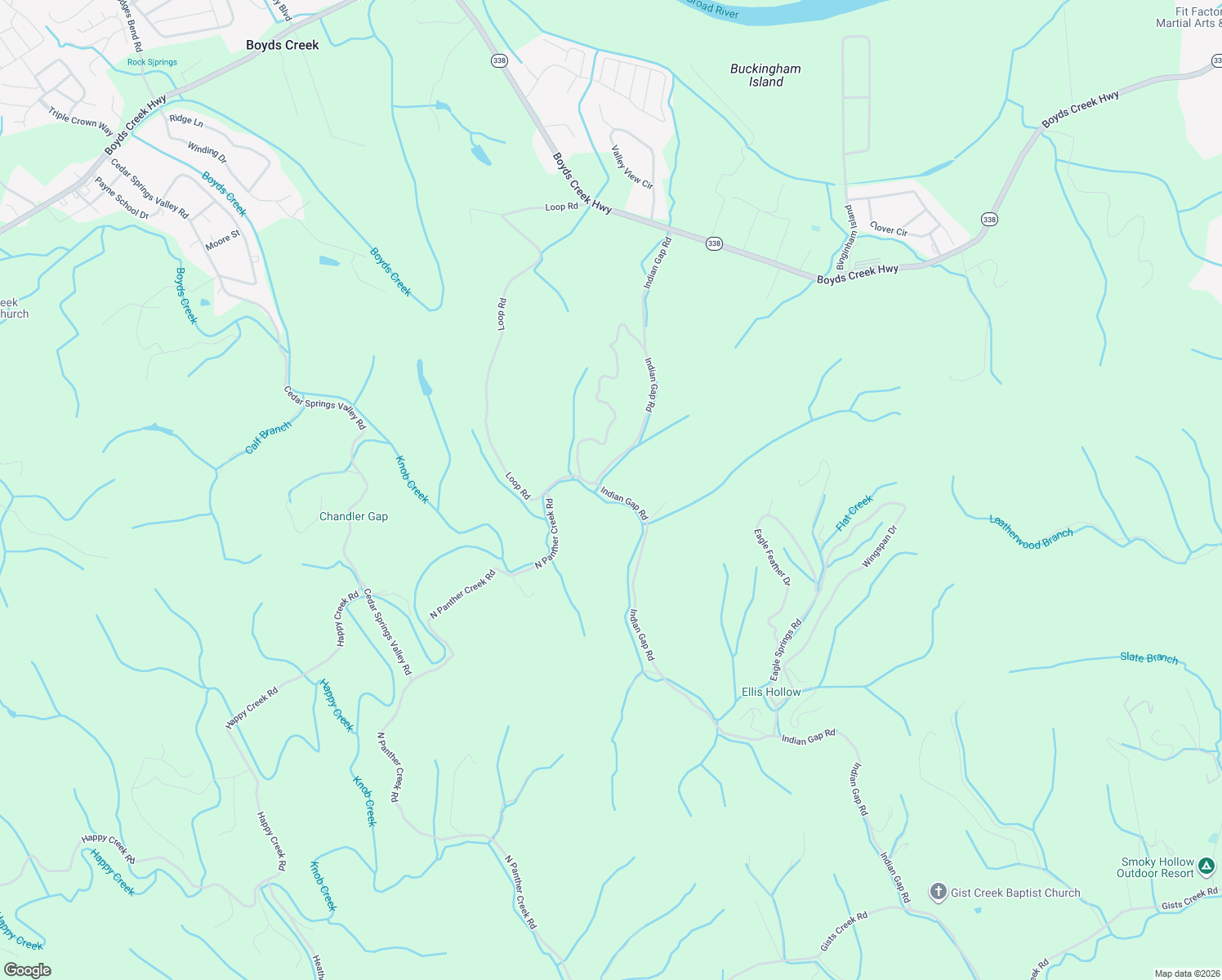 map of restaurants, bars, coffee shops, grocery stores, and more near 934 Indian Gap Road in Sevierville