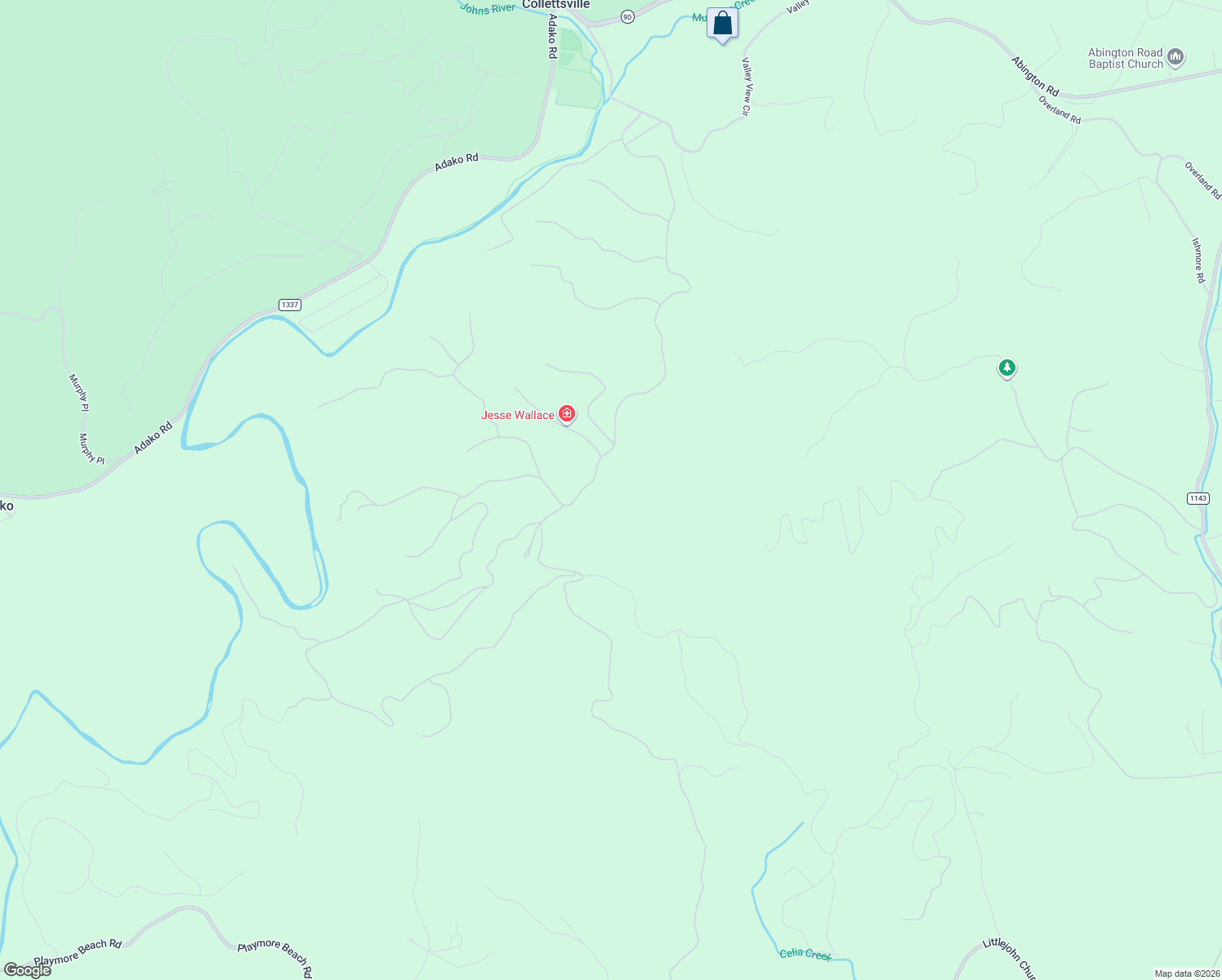 map of restaurants, bars, coffee shops, grocery stores, and more near 1234 Johns Ridge Parkway in Lenoir