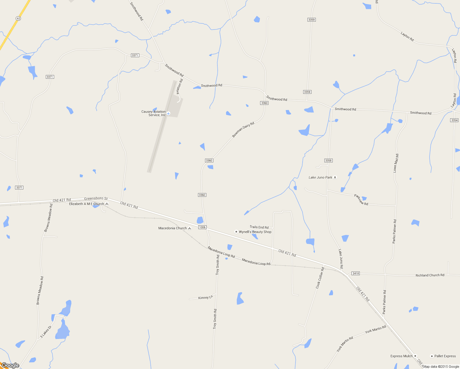 map of restaurants, bars, coffee shops, grocery stores, and more near 6985 Bowman Dairy Road in Liberty