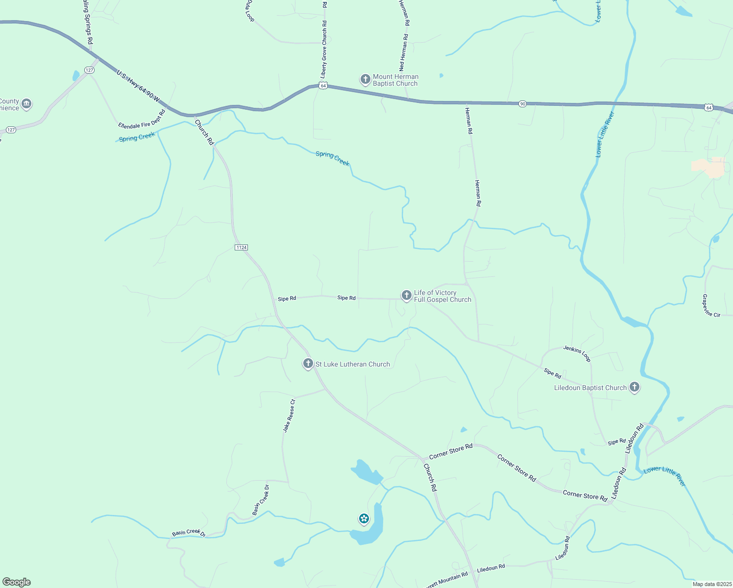 map of restaurants, bars, coffee shops, grocery stores, and more near 461 Sipe Road in Taylorsville
