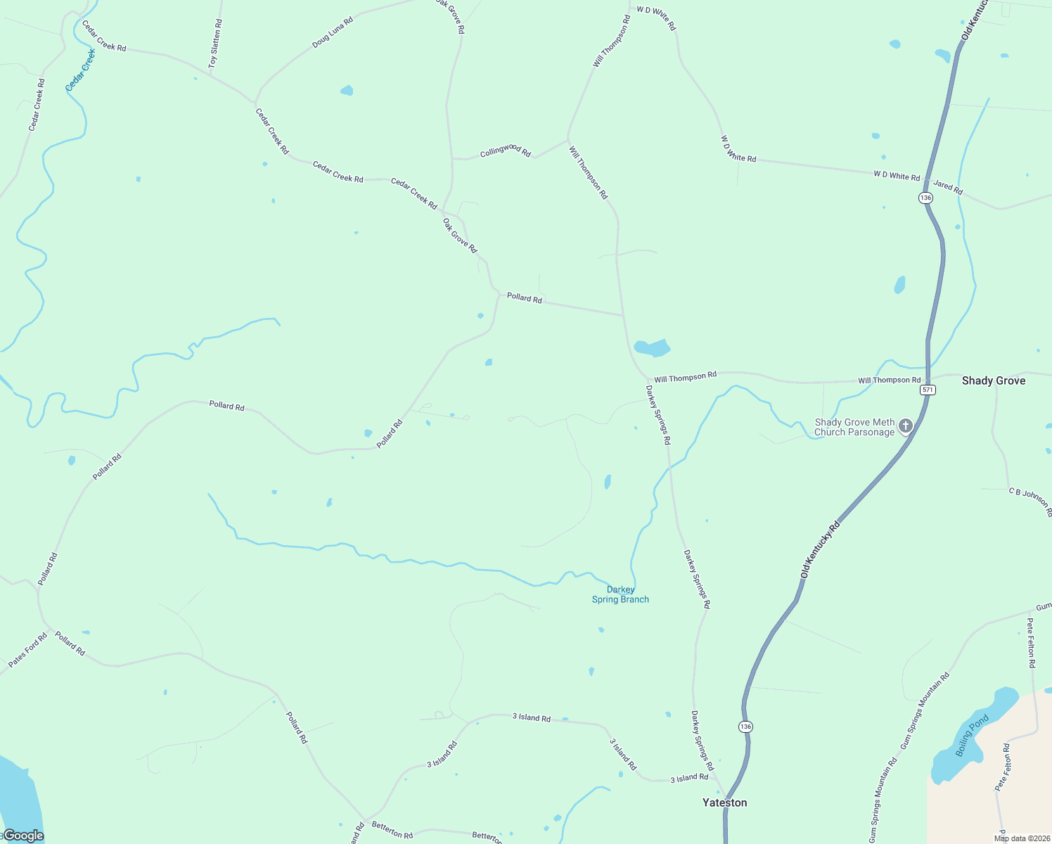 map of restaurants, bars, coffee shops, grocery stores, and more near 567 North Center Point Acres in Walling
