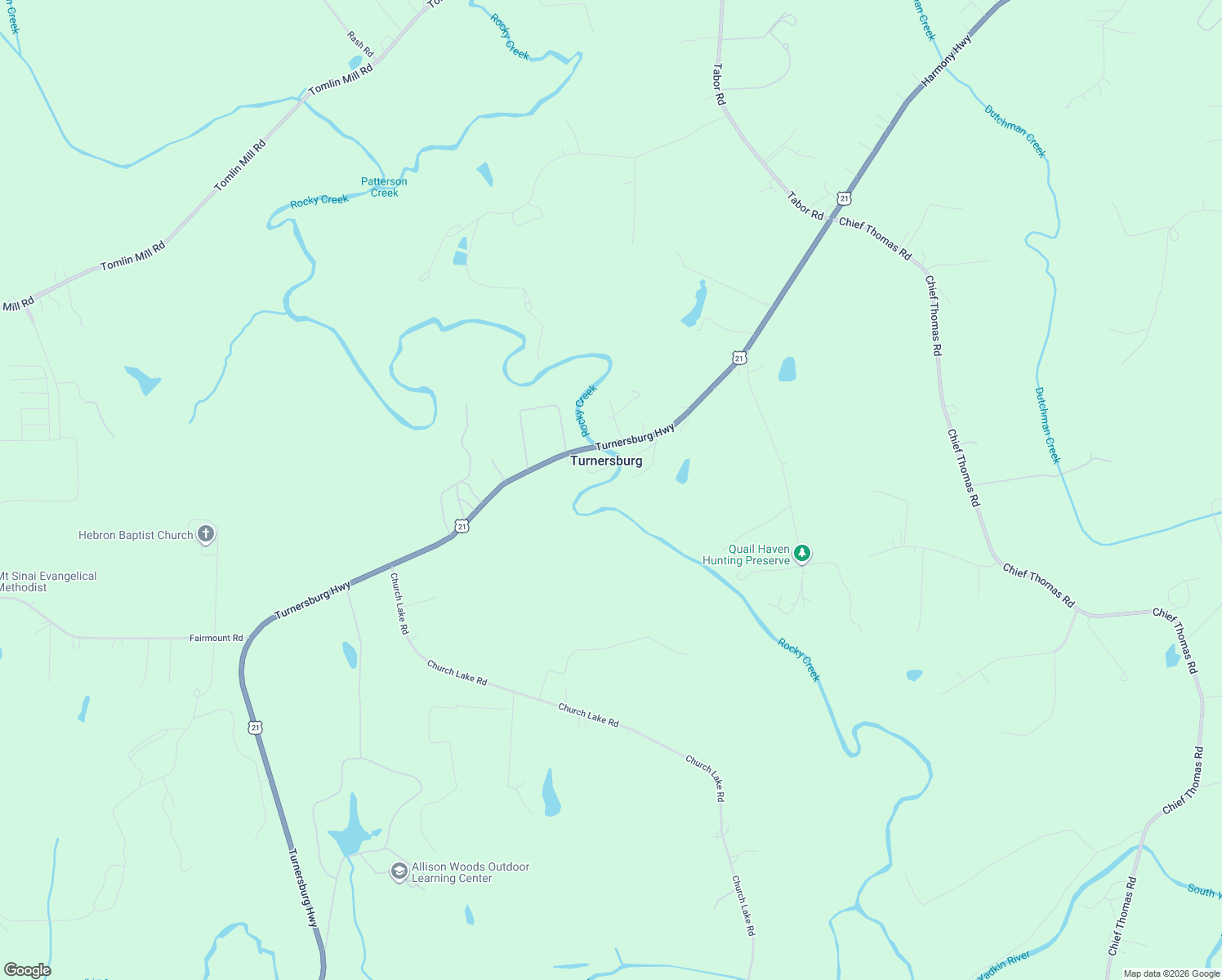 map of restaurants, bars, coffee shops, grocery stores, and more near 2342 Turnersburg Highway in Harmony