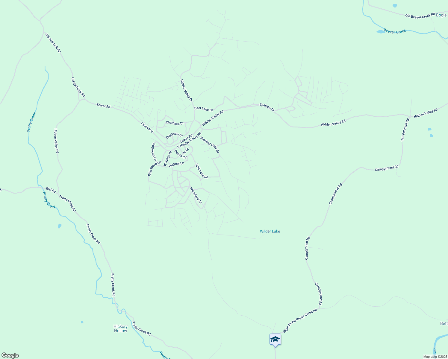 map of restaurants, bars, coffee shops, grocery stores, and more near 3505 Split Lake Drive in Nunnelly