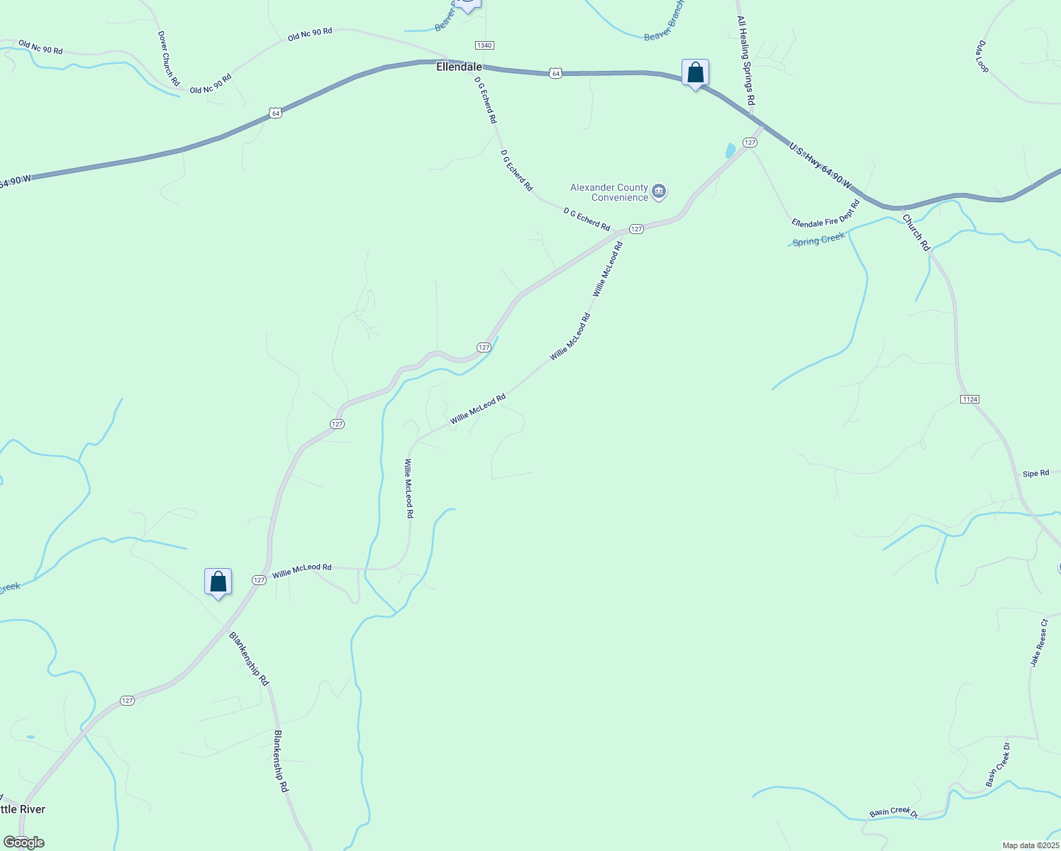 map of restaurants, bars, coffee shops, grocery stores, and more near 91 Melvin Teague Road in Taylorsville