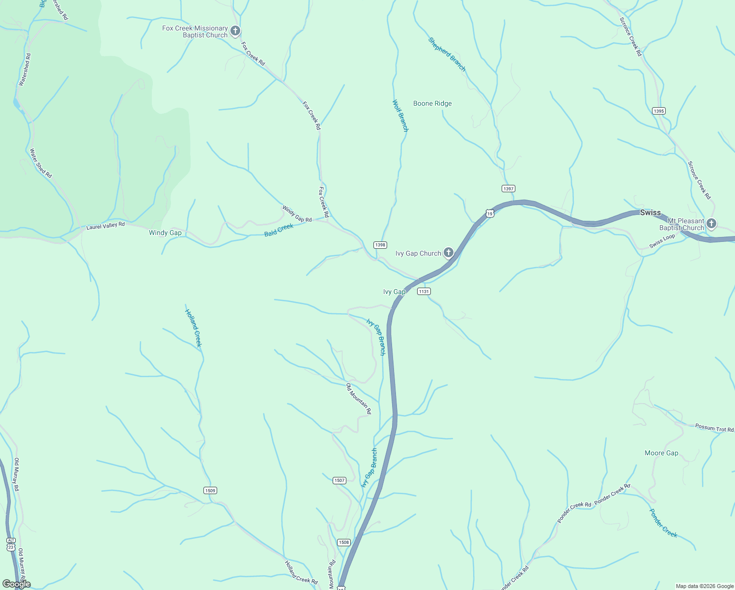 map of restaurants, bars, coffee shops, grocery stores, and more near 2311 Old Mountain Road in Mars Hill
