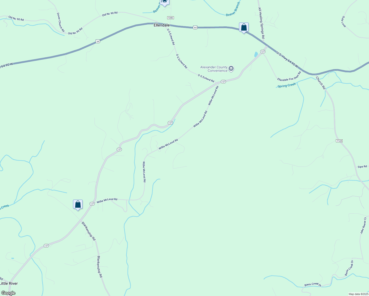 map of restaurants, bars, coffee shops, grocery stores, and more near 91 Melvin Teague Road in Taylorsville