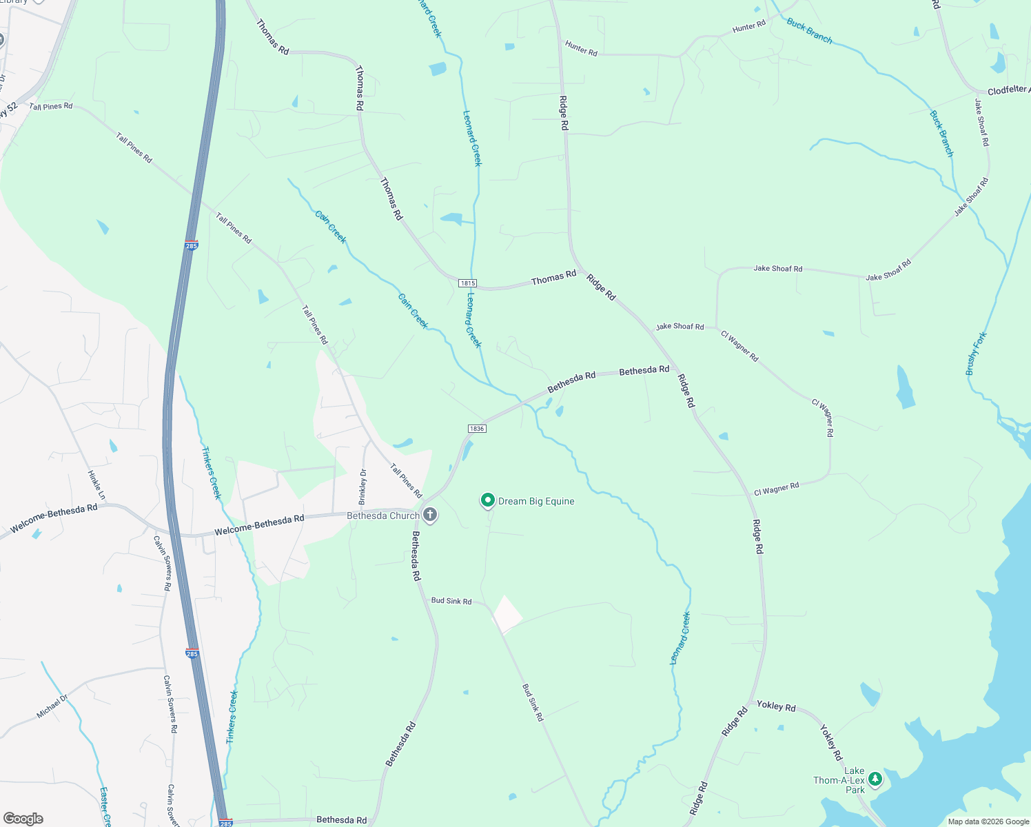 map of restaurants, bars, coffee shops, grocery stores, and more near 3405 Bethesda Road in Lexington