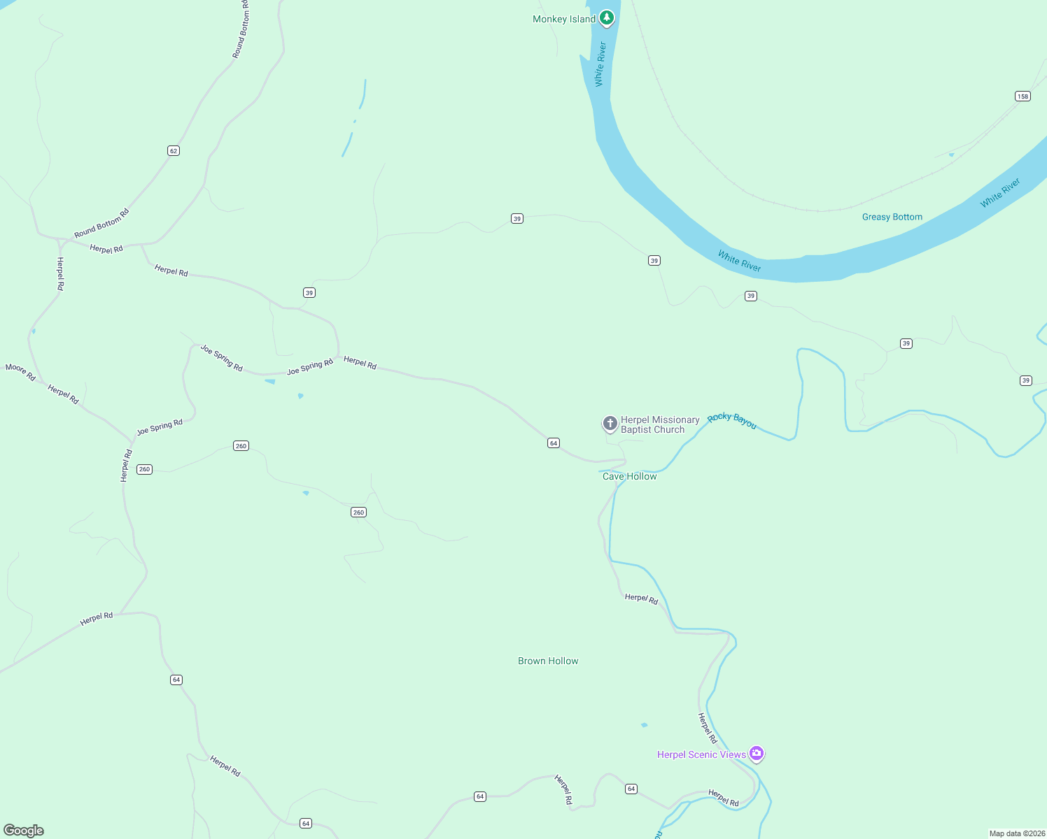 map of restaurants, bars, coffee shops, grocery stores, and more near County Road 64 in Mountain View