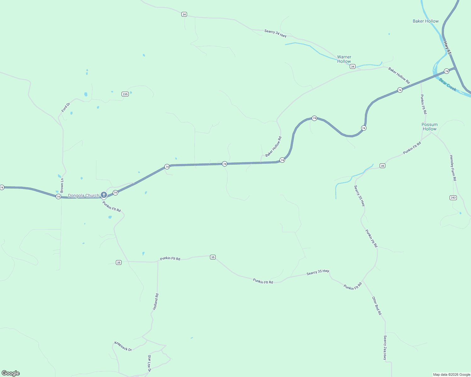 map of restaurants, bars, coffee shops, grocery stores, and more near 434 Virgin Pine Road in Searcy County