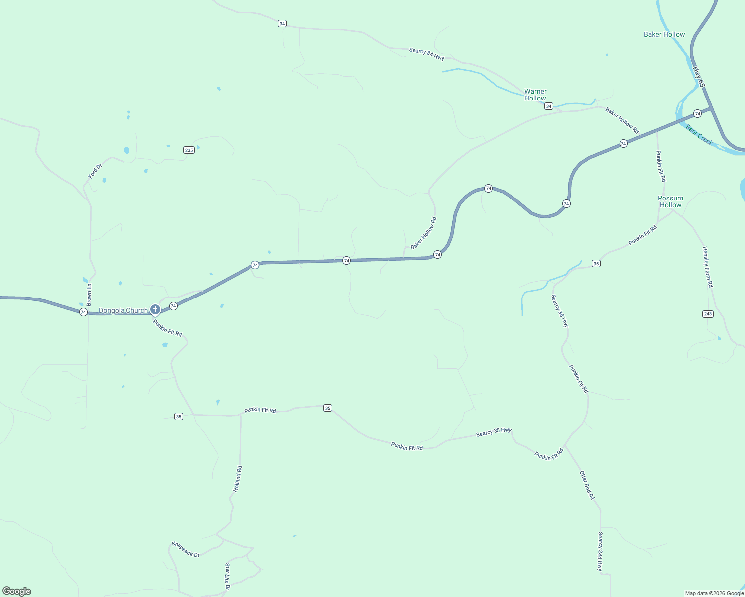 map of restaurants, bars, coffee shops, grocery stores, and more near 434 Virgin Pine Road in Searcy County