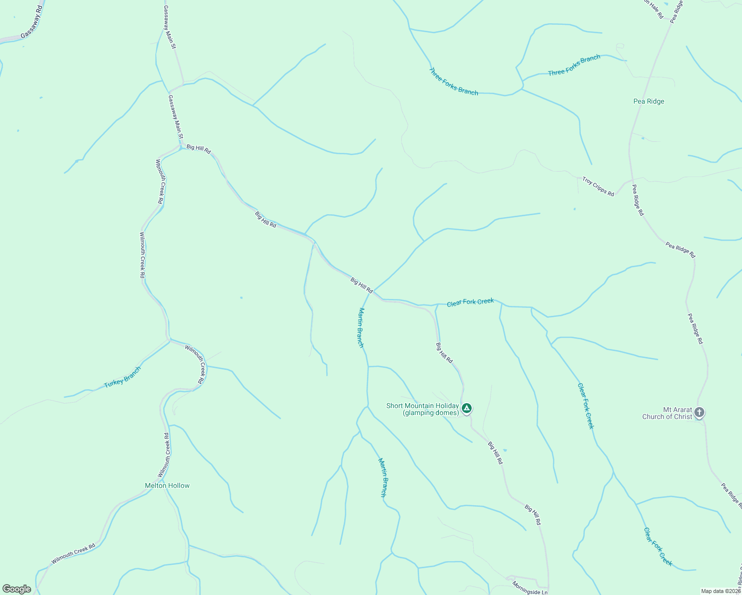 map of restaurants, bars, coffee shops, grocery stores, and more near 2854 Big Hill Road in Liberty