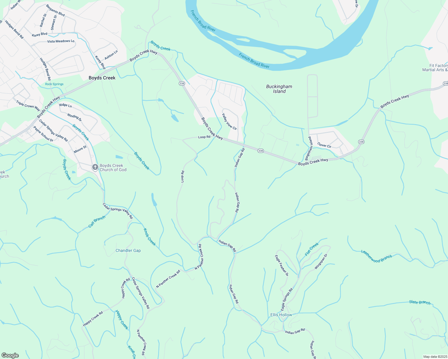 map of restaurants, bars, coffee shops, grocery stores, and more near 1143 Indian Gap Circle in Sevierville