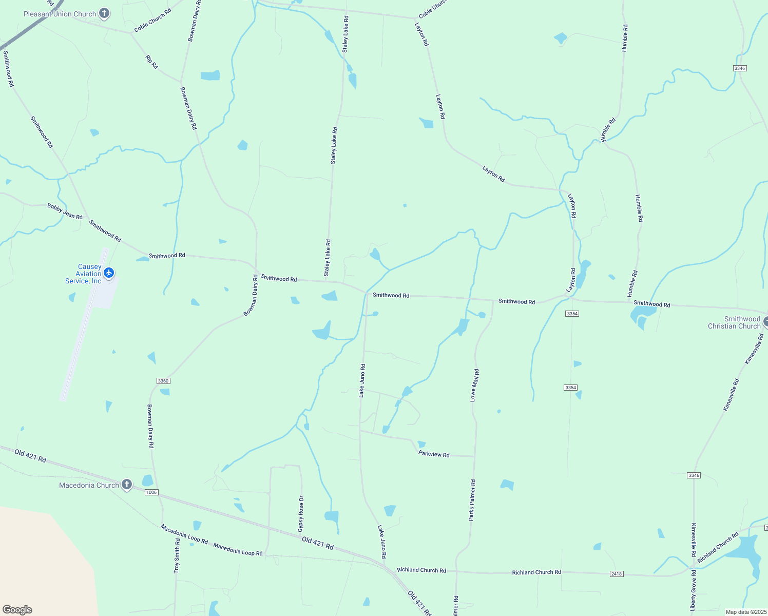 map of restaurants, bars, coffee shops, grocery stores, and more near 6308 Smithwood Road in Liberty